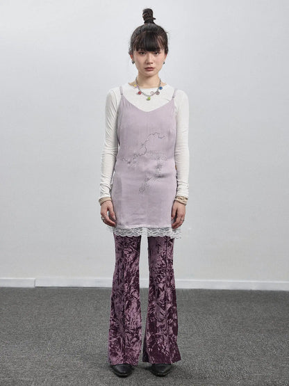 Absurd Lust Slip Dress V-neck T-shirt Long-Sleeve