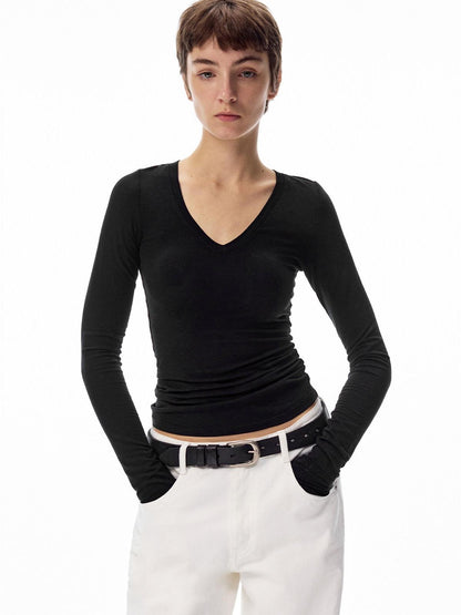 Northbutsouth Tricolor V-neck High Stretch Slim Women&