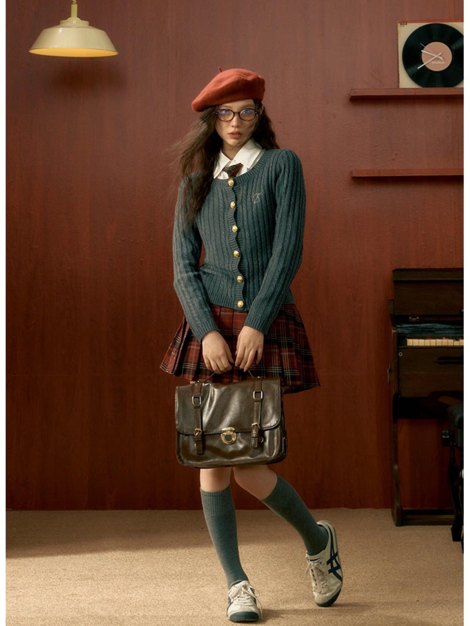 7Shiftin Versatile Three Piece Cardigan Set With Tie Preppy Layered Knitwear Sweaters