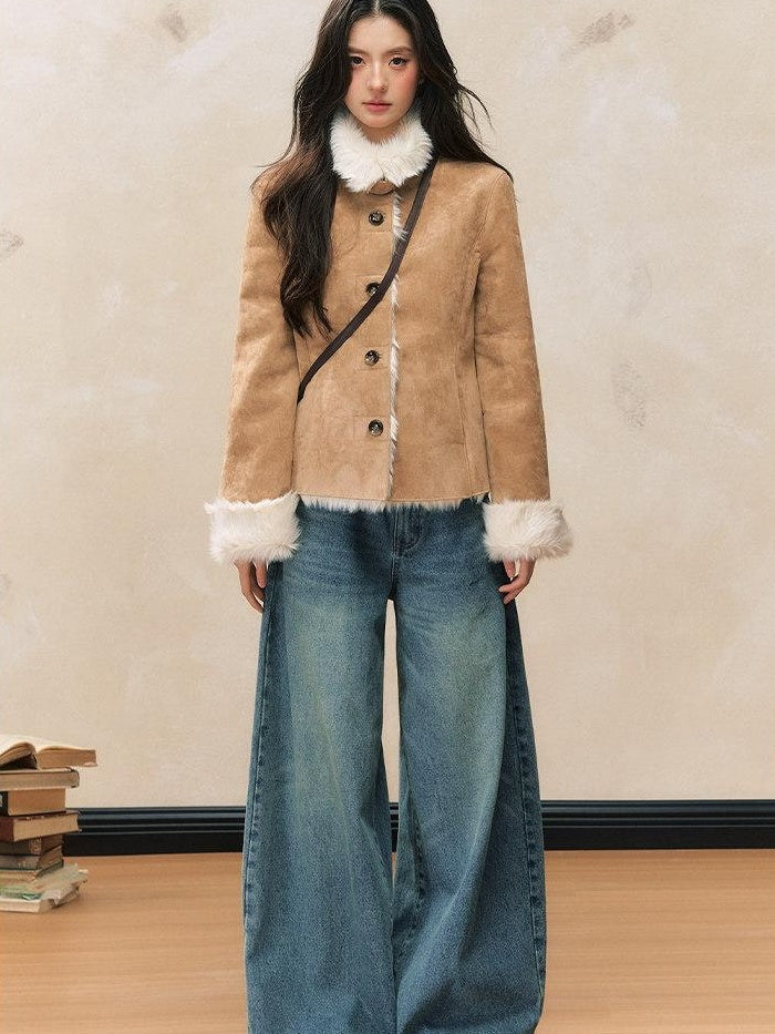 7Shiftin Online Exclusive Commuter Single Button Light Brown Women Cropped Jackets