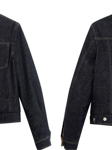 RUN TO THE FUTURE Indigo Relaxed Commuter Loose Fit Long Sleeve Solid Single Button Denim Jackets