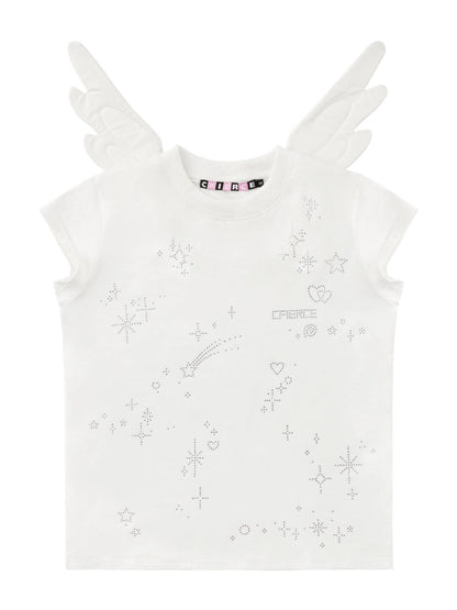 CFIERCE Starlight Rhinestone Angel Wing Women&