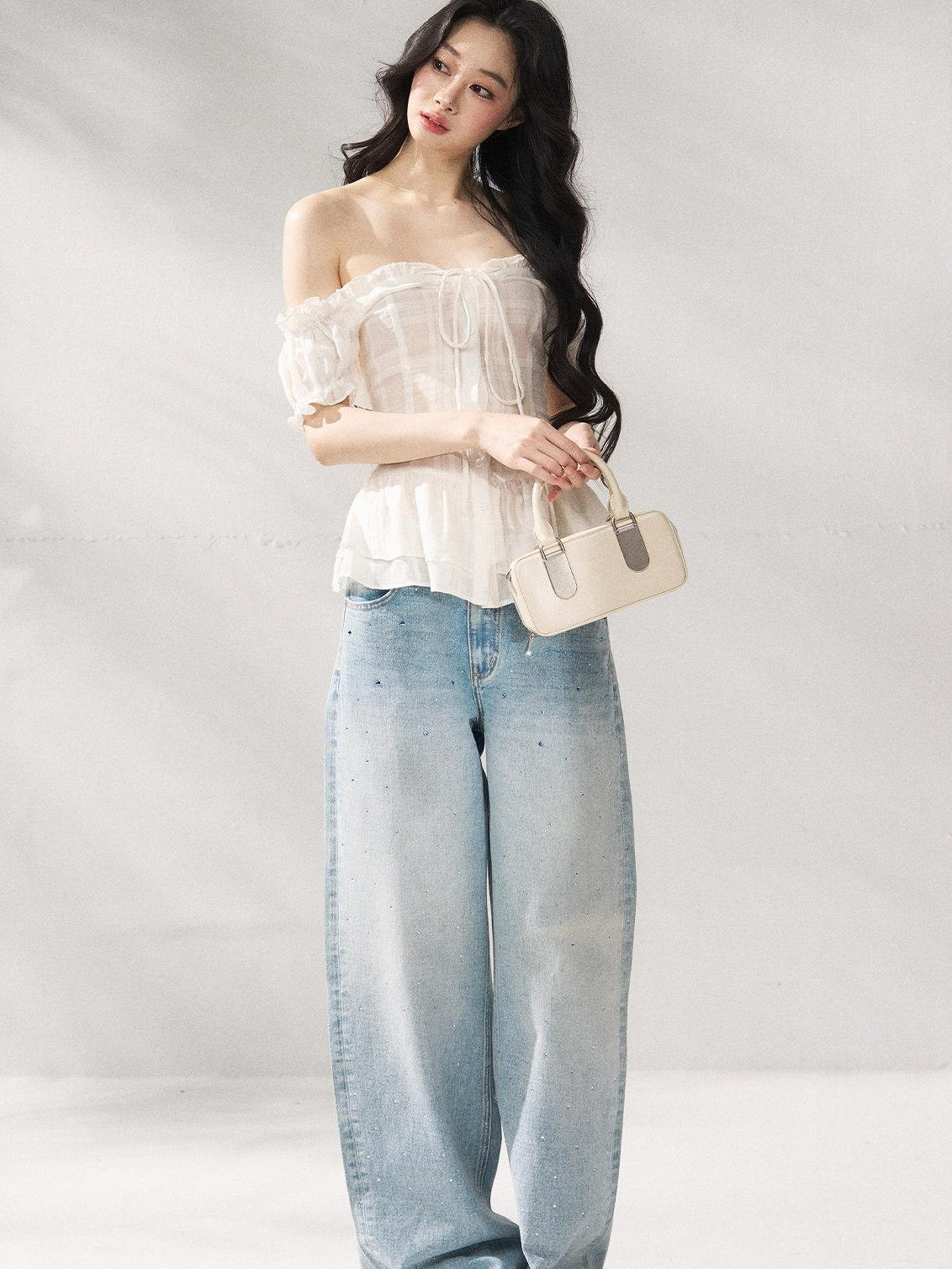 7Shiftin Cooling Breathable Light Waist Slim Women Cotton Tee Off Shoulder Crop Tops