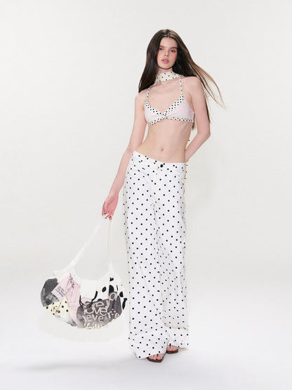 The NeverMore Alphabet And Number Print Cotton Pouch Double Strap Youth Casual White Tote Bags