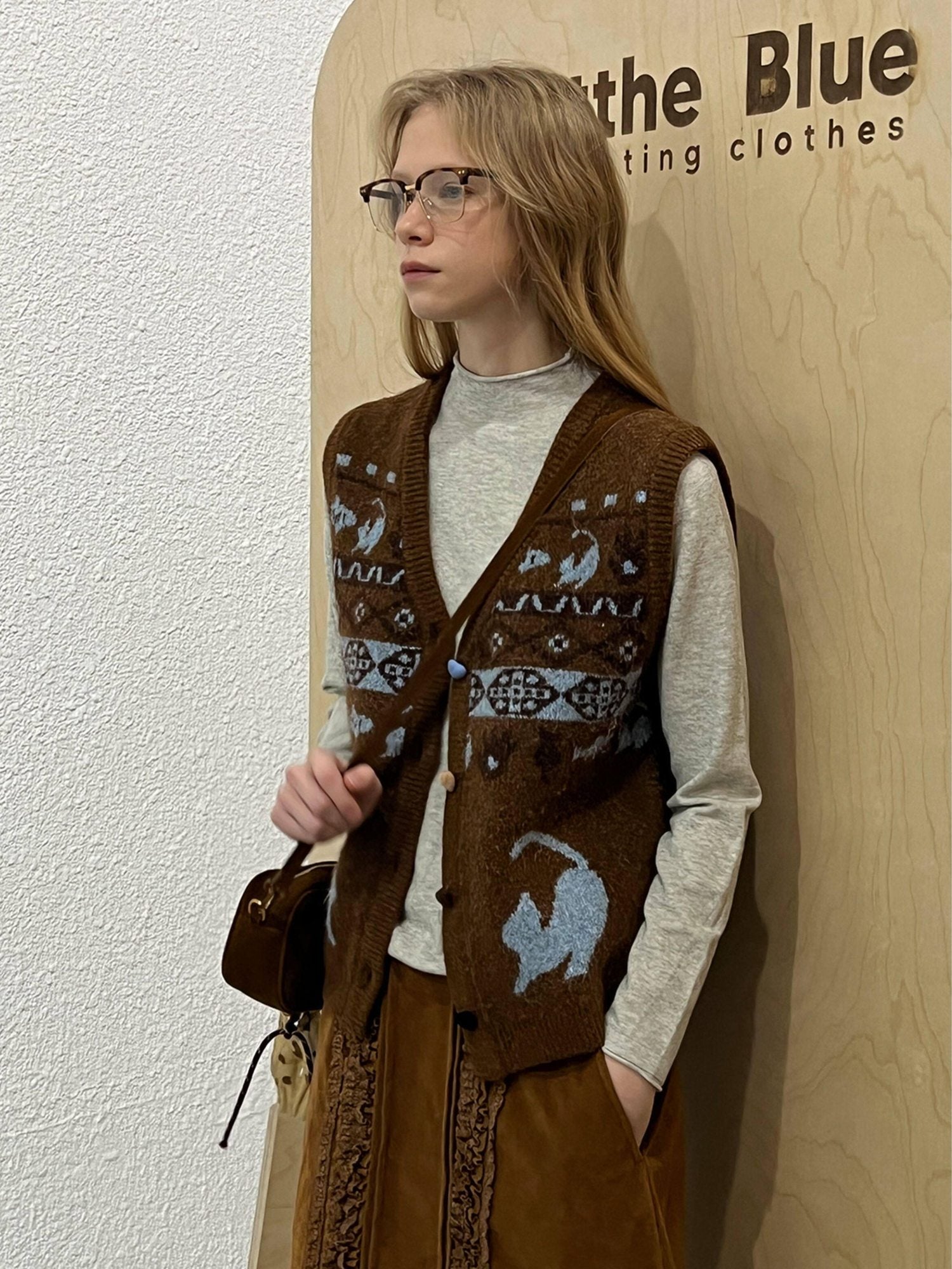 OuttheBlue Recycled Green Fiber Animal Print Commuter Style Women Cardigan Tank Tops