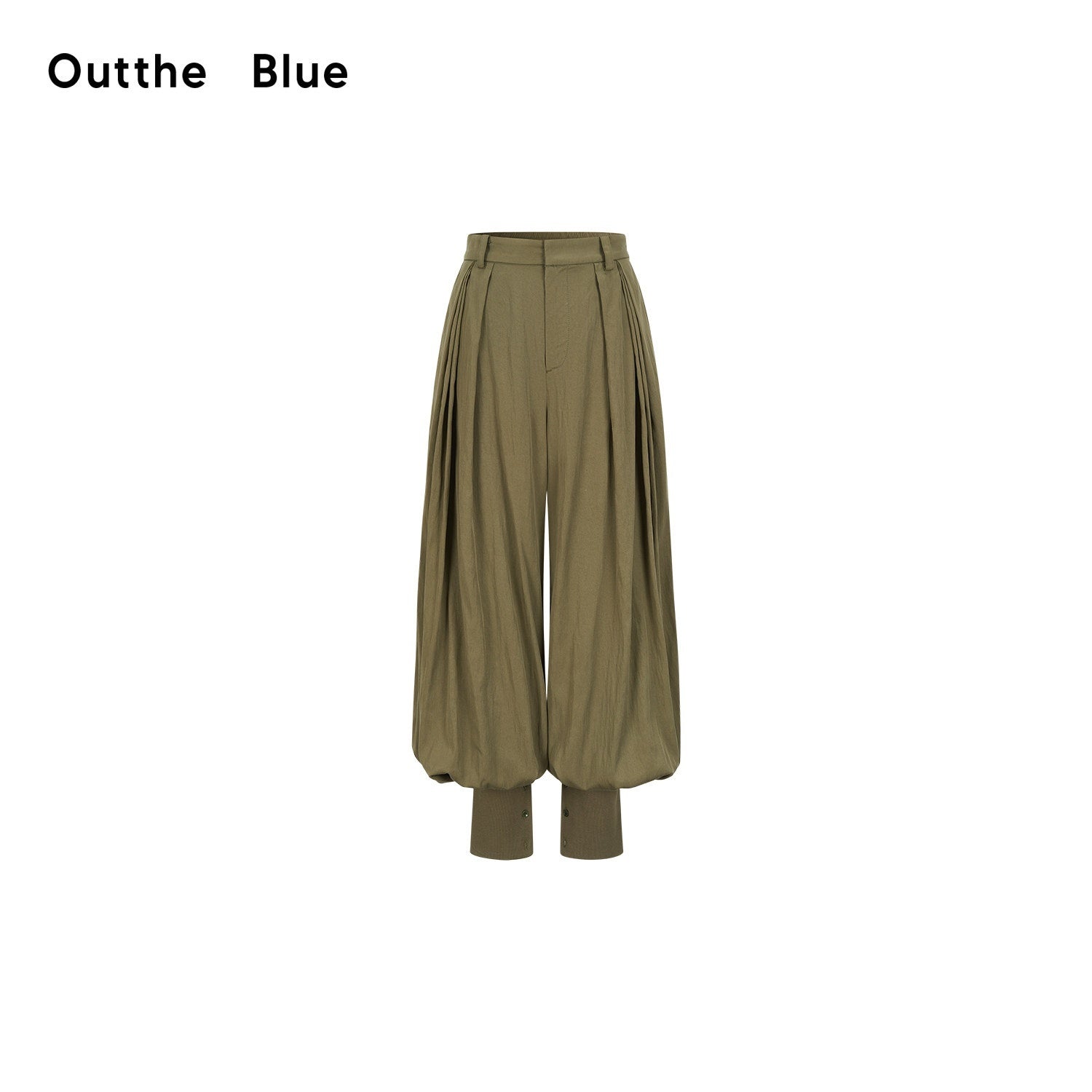 OuttheBlue_Moss_Green_Solid_Drapey_Elastic_Cuffed_Women&