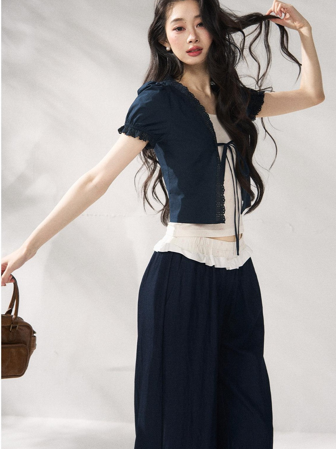 7Shiftin Floral Cami Two Piece Set Round Neck High Waist Women Casual Basic Crop Tops