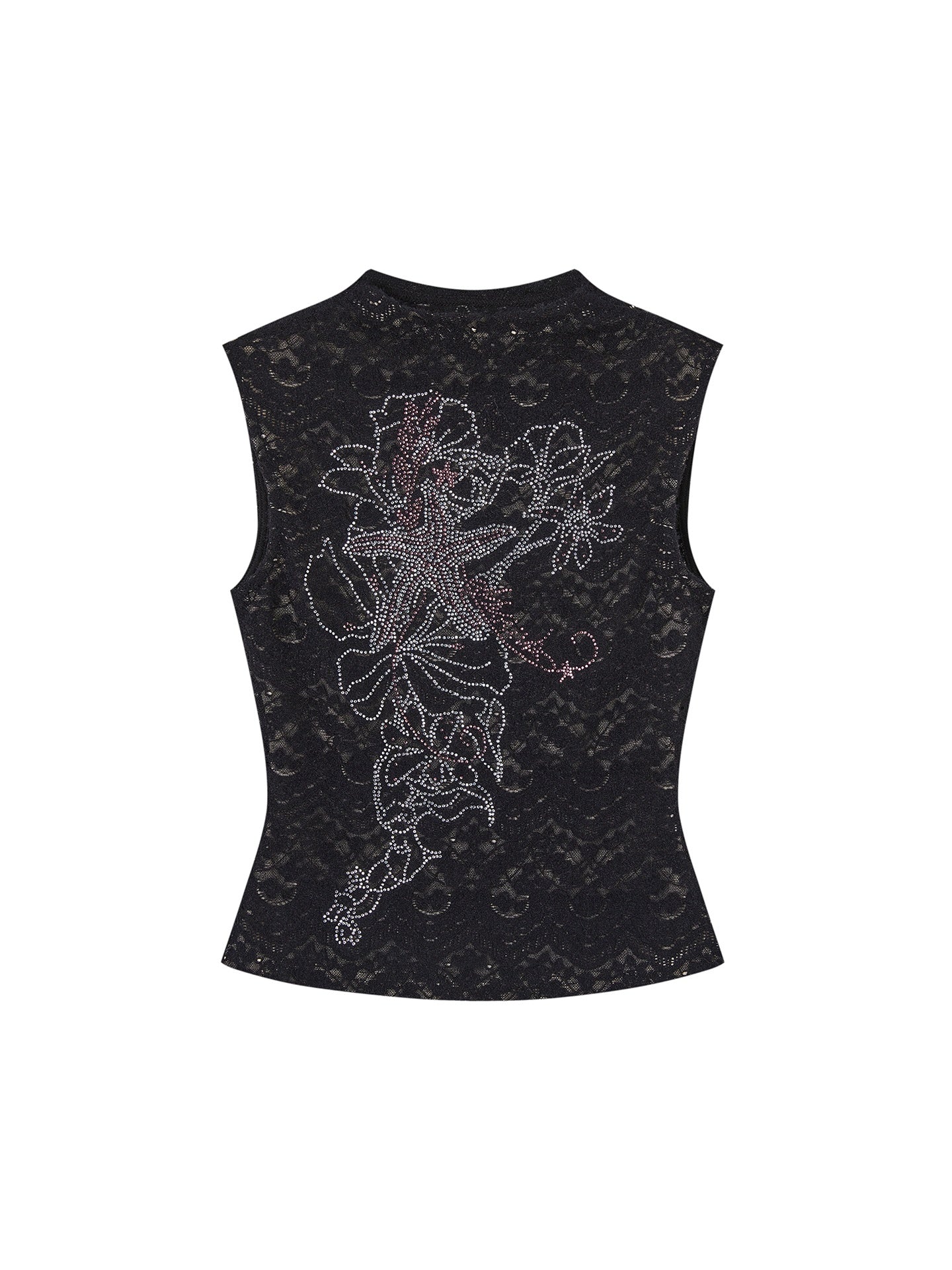 OfAkiva_Vintage_Rhinestone_Floral_High_Neck_Cropped_Slim_H_Shape_Women&