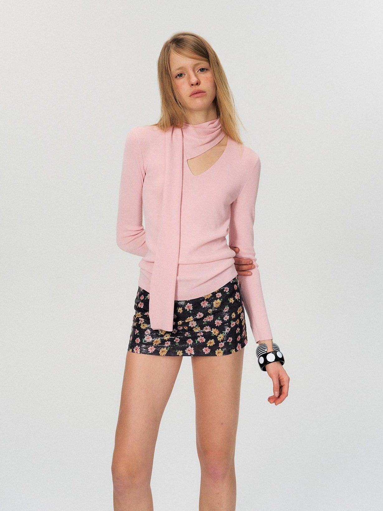 The NeverMore Soft Wool Blend Slim Knit Pullover Womens Casual Grey Pink Long Sleeve T-Shirts