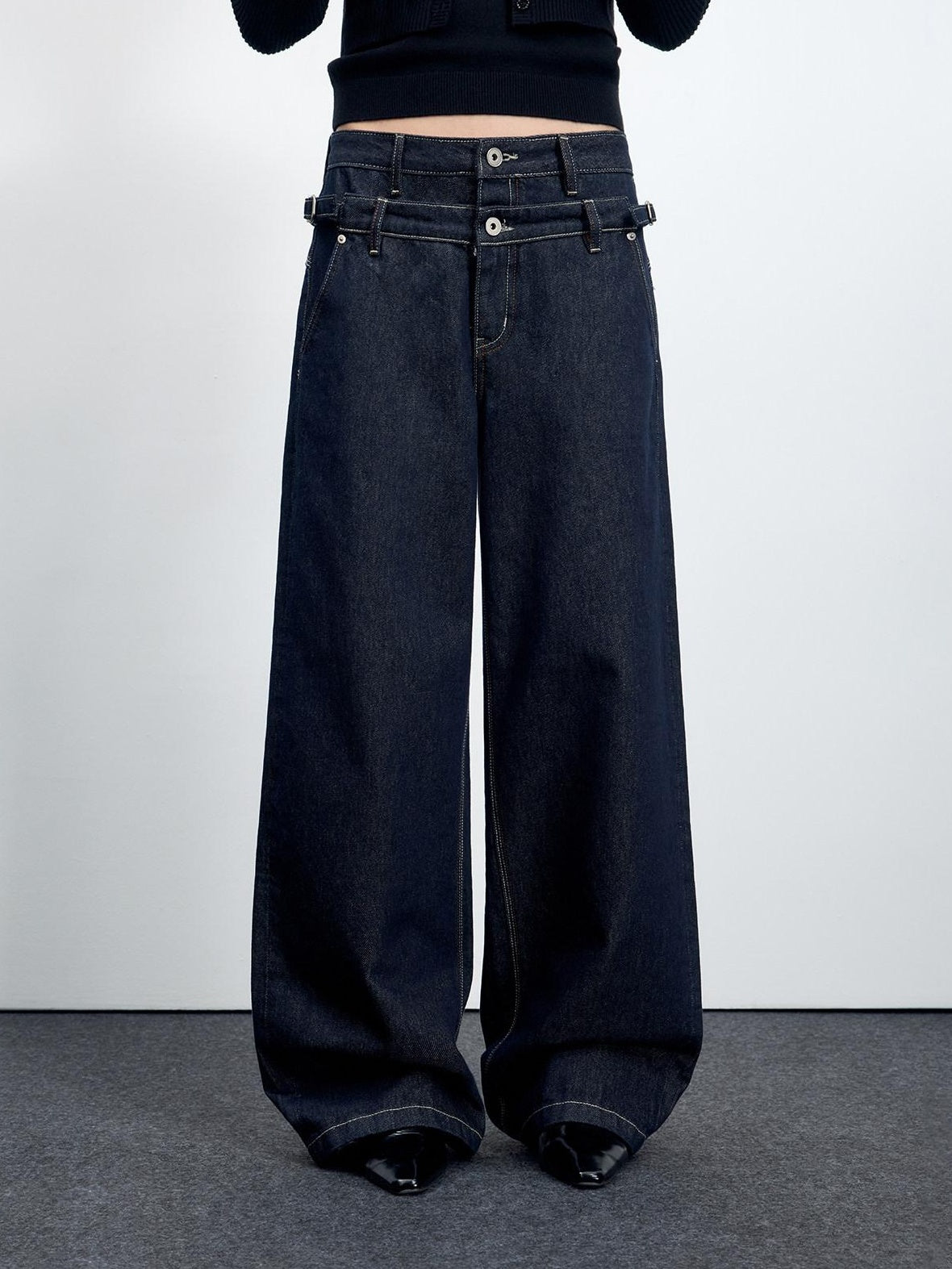RUN TO THE FUTURE Washed Casual Loose Fit Natural Waist Womens Denim No Stretch Straight Jeans