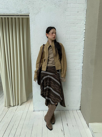 Dorydory Embroidered Striped Asymmetric Long Women&
