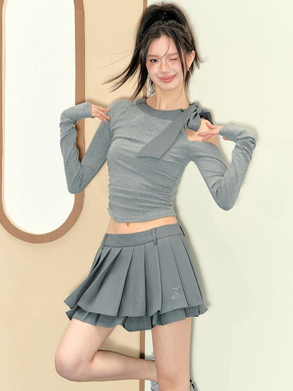 7Shiftin Elegant Matching Two Piece For Young Women S M L Top &amp; Skirt Sets