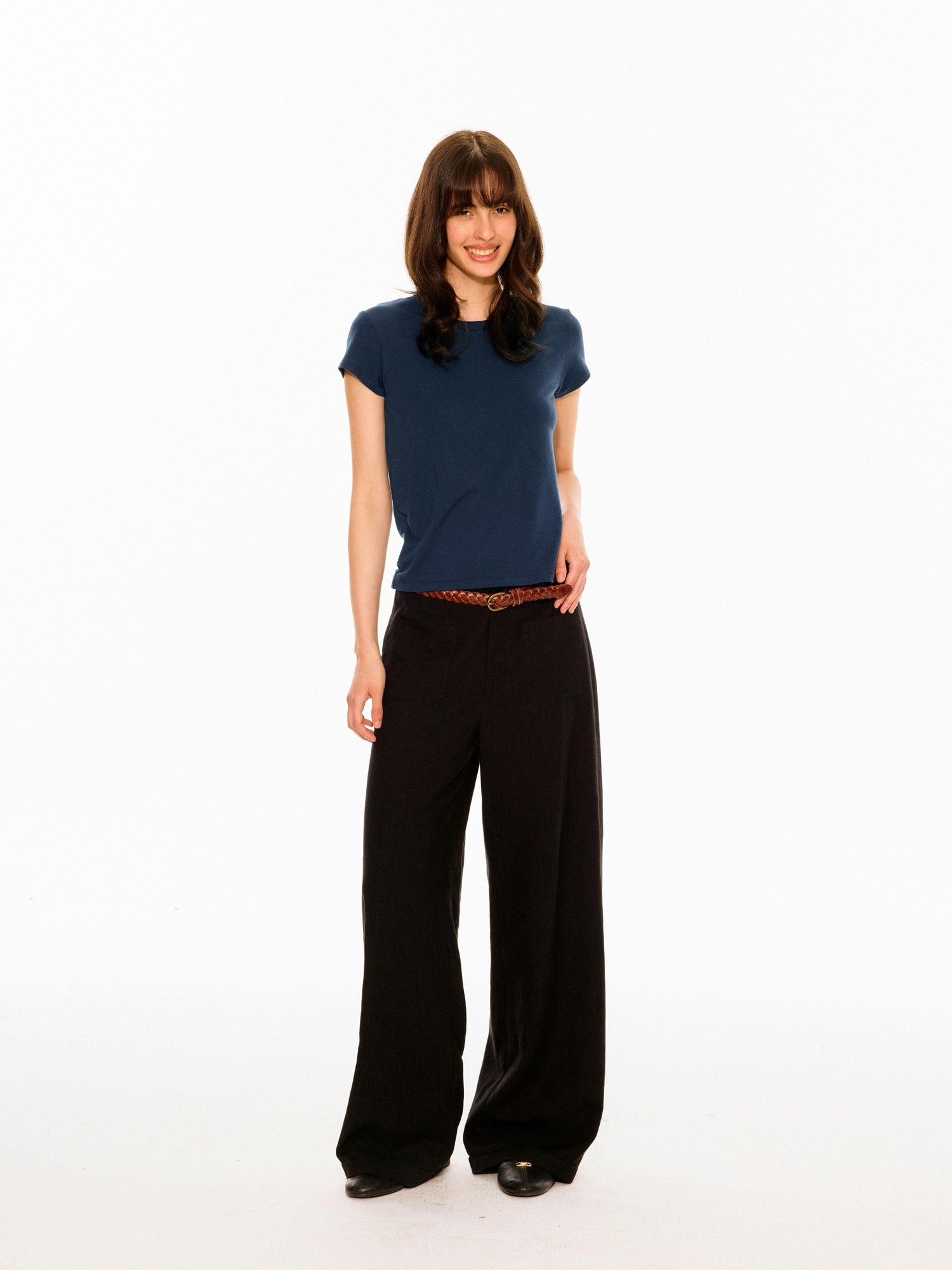 Northbutsouth Multicolor Round Neck Slim Crop Women&