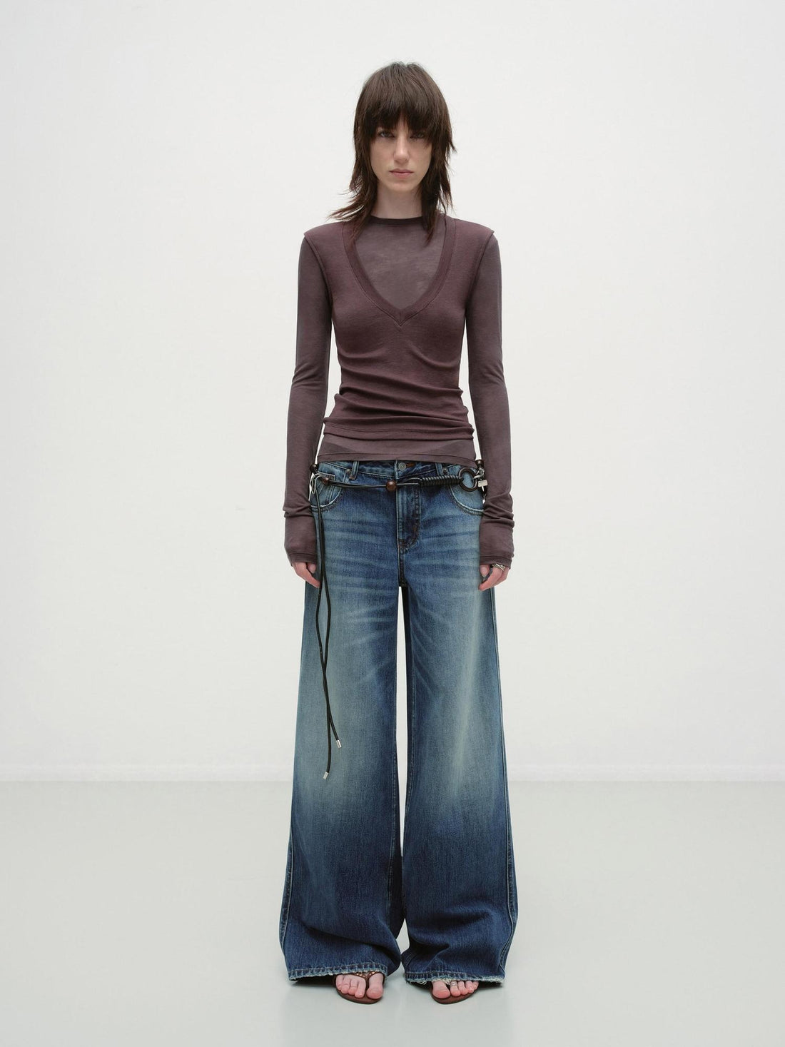 RUN TO THE FUTURE Durable Distressed Cotton Loose Fit Natural Waist Women Zip Fly Straight Jeans