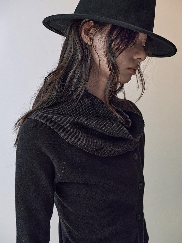 AnnoMundi Viscose Blend Slim Fit Off Shoulder Women Black Grey Long Sleeve T-Shirts
