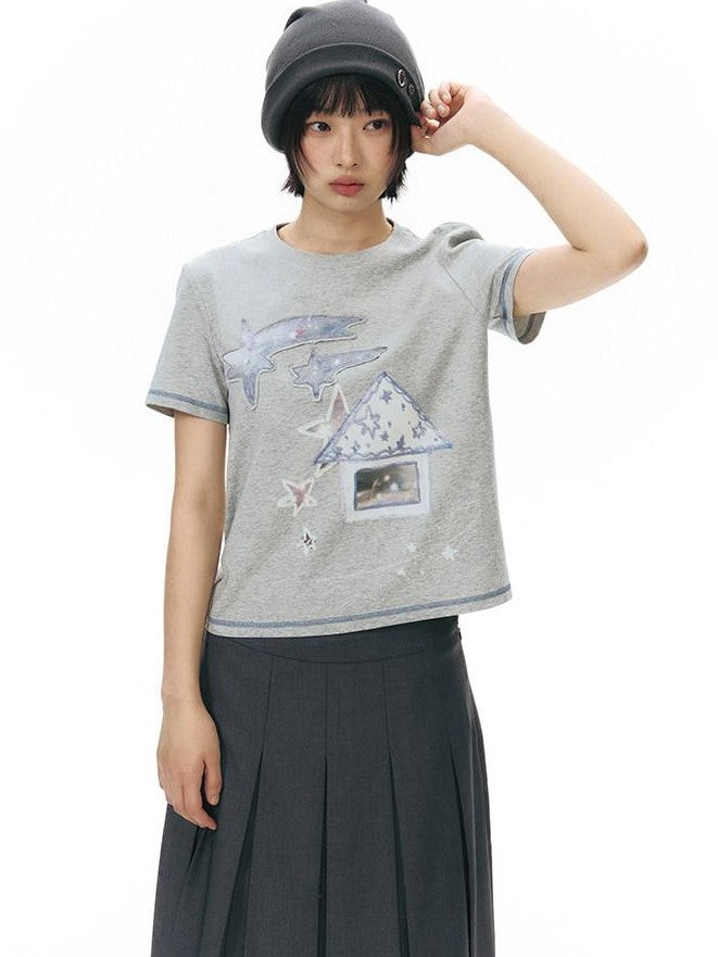 NAPSNAPS Cottage Applique Embroidered Print Women&