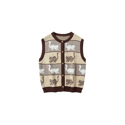 OuttheBlue_Soft_Wool_Blend_V-neck_Button_Front_Office_Regular_Fit_Khaki_Brown_Tank_Tops_MISSTT