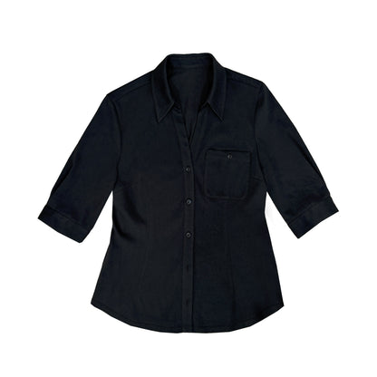 Northbutsouth_Snowflake_Texture_Lightweight_Slim_Fit_V-neck_Mid_Sleeve_Women&