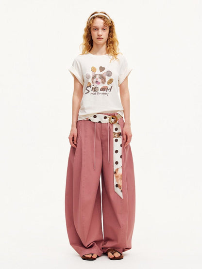 OuttheBlue Heart Lettering Cropped Loose Print Women&