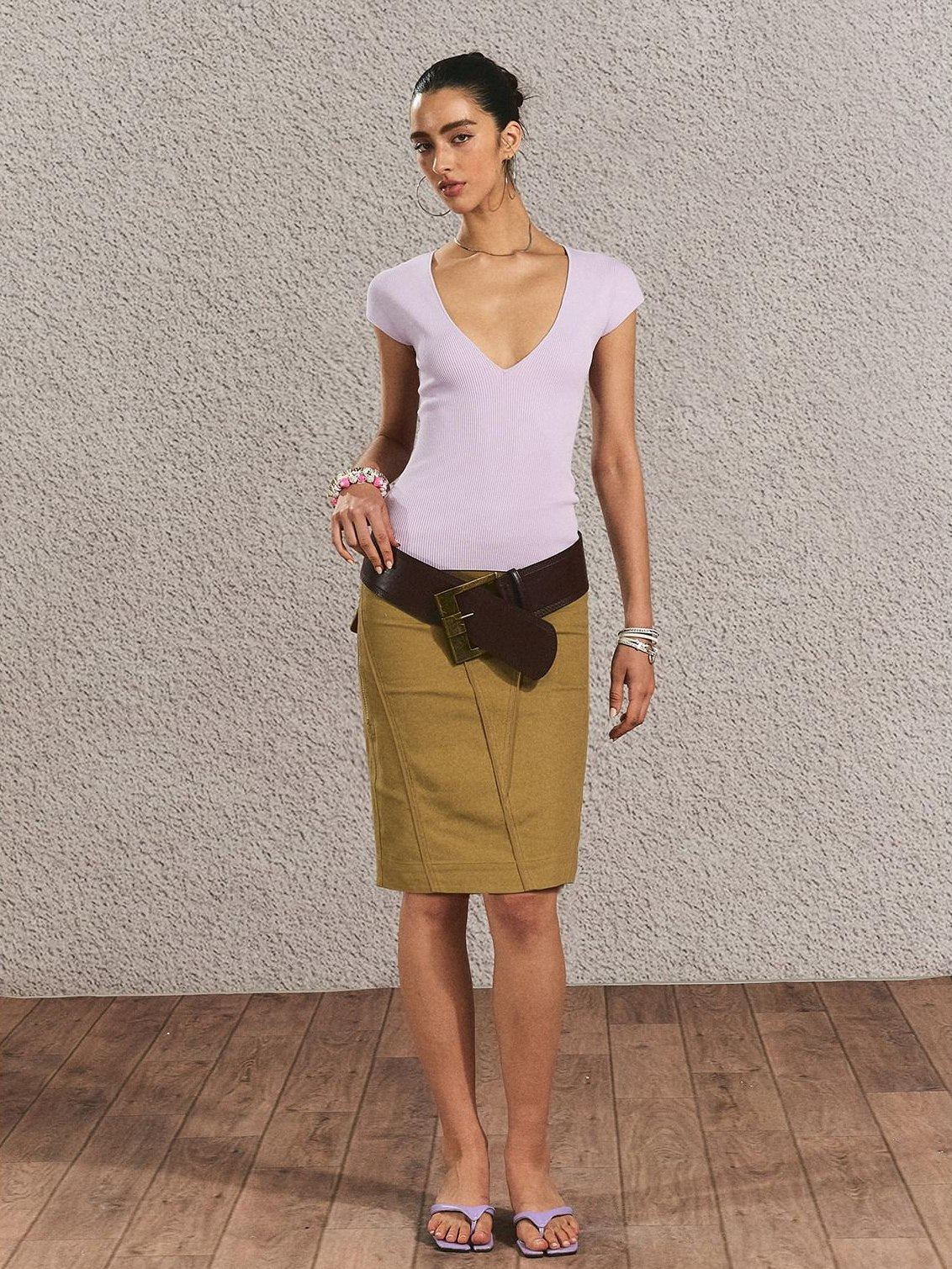 The NeverMore Soft Viscose Slim Fit Solid Short Sleeve Purple Women Tshirt Basic Crop Tops