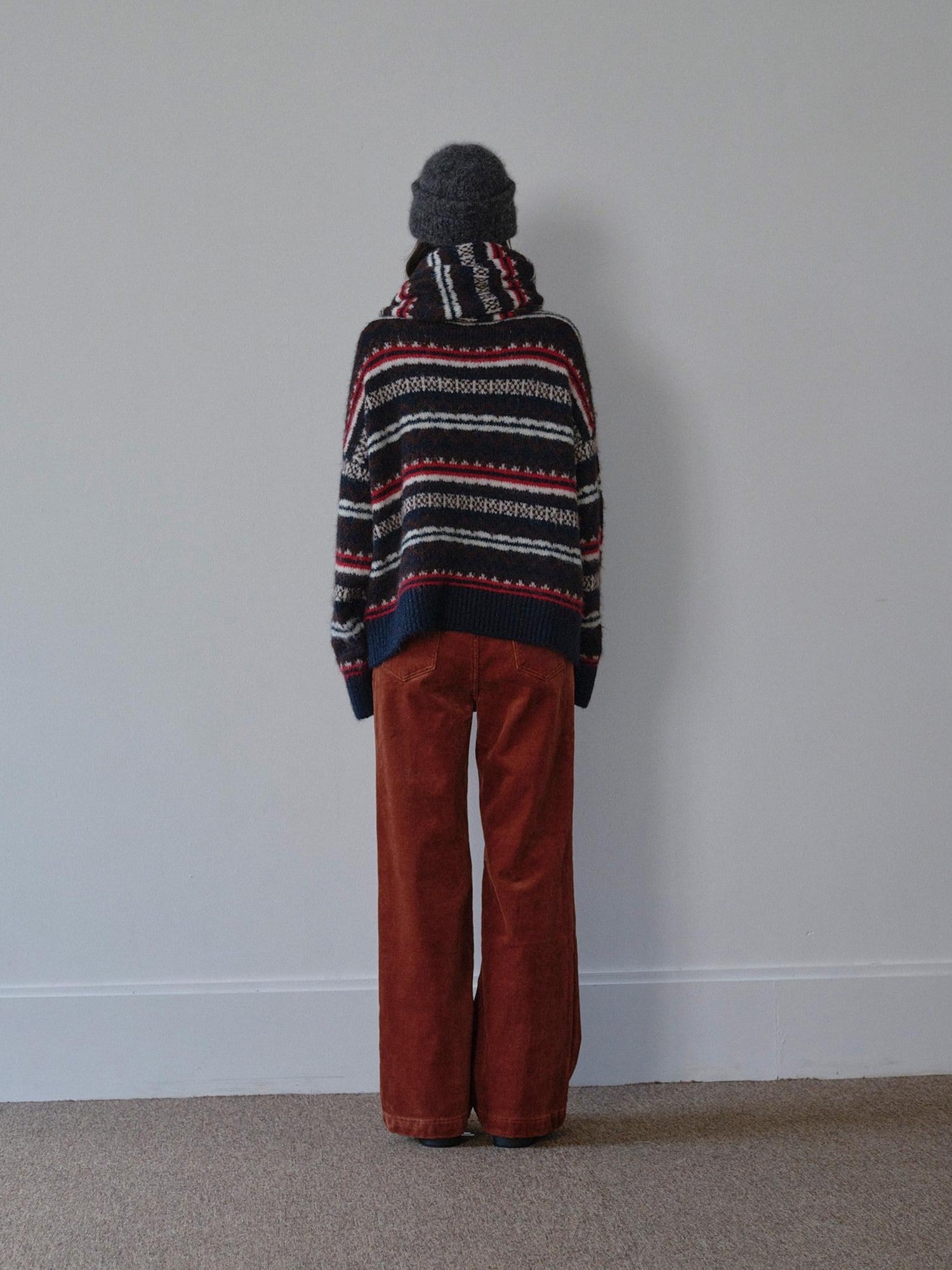 DKZ OFFICIAL Corduroy Orange Solid Pocket Button Women&
