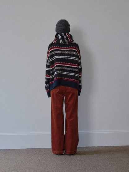 DKZ OFFICIAL Corduroy Orange Solid Pocket Button Women&