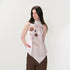 The NeverMore Silky Polyester Loose Mid Length Mock Neck Halter Women Satin Look Camisoles