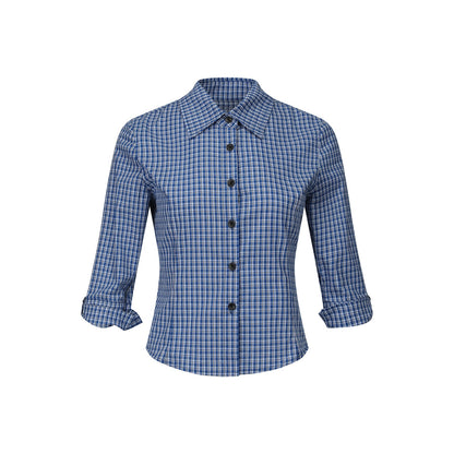 7Shiftin Slim Workwear Button Detail Cotton Long Sleeve Cropped Young Women Blouses