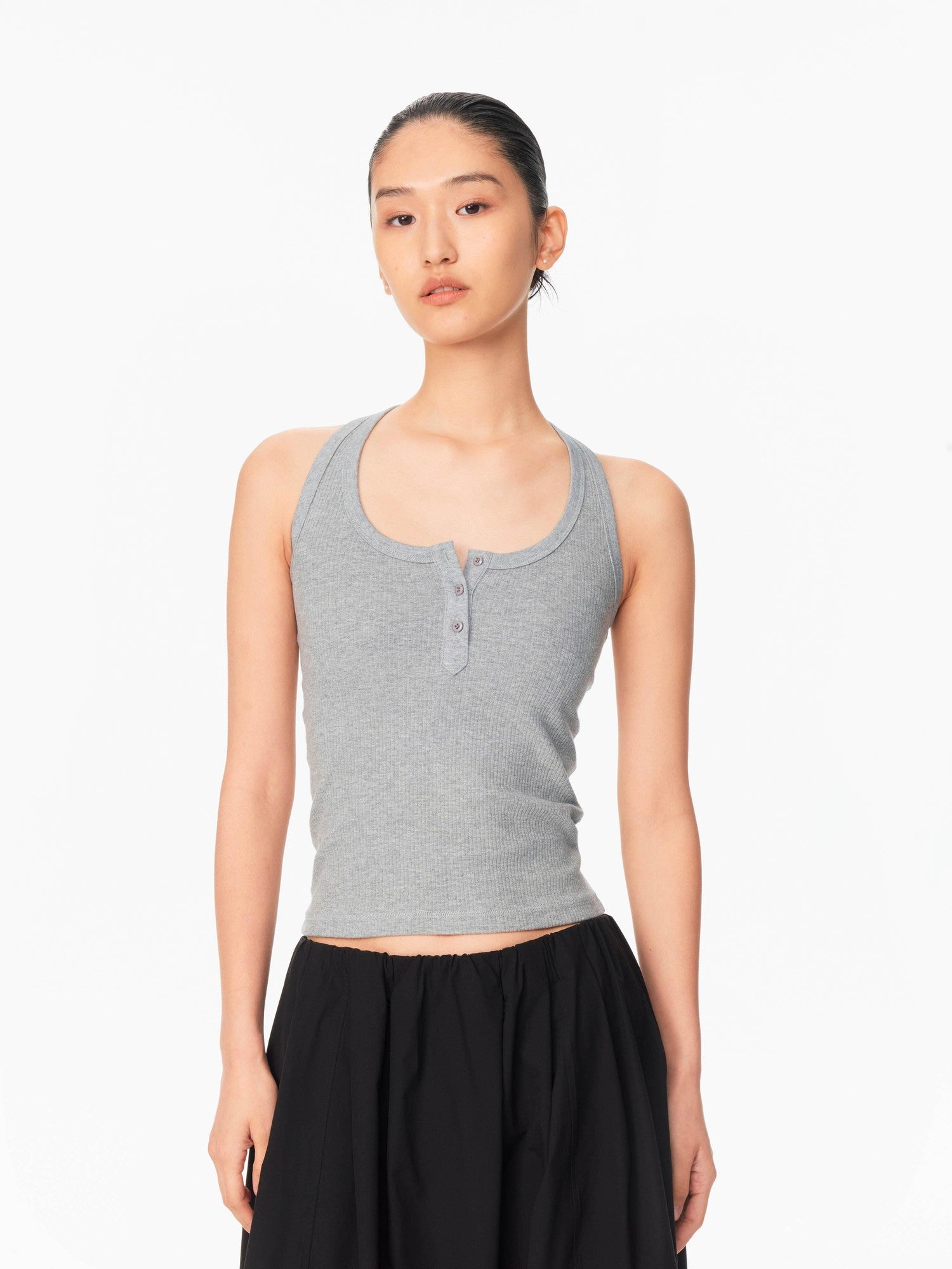 Northbutsouth Ribbed Slim Fit Multi Button Racerback Women&