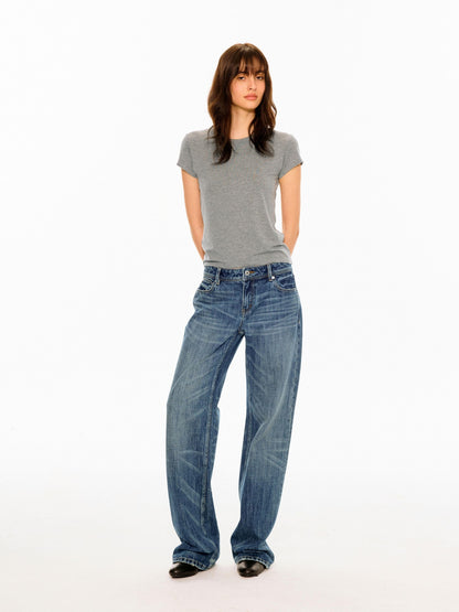 Northbutsouth Multicolor Round Neck Slim Crop Women&