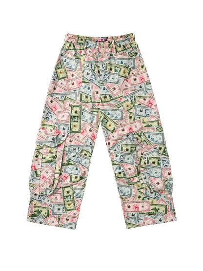 CFIERCE Money Print Cargo Multi Pocket Women&