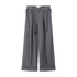 RUN TO THE FUTURE Minimalist Original Tie Detail Low Rise Zipper Women Rock Gray Wide-Leg Pants