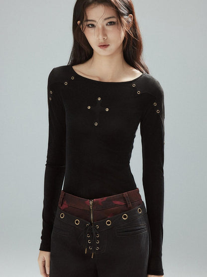 Low pixel Pure Cotton Patchwork Low Waist Street Zipper Women Colorblock Straight Pants