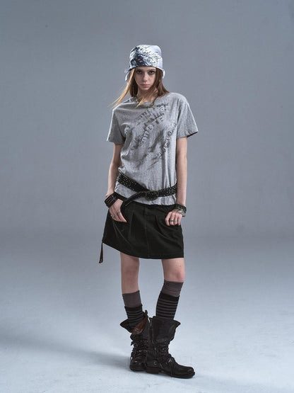 wear And tear Dark Green Riveted Side Drawstring Split Lace Up Women&