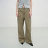 RUN TO THE FUTURE Washed Cotton Khaki Cargo Pockets Loose Mid Rise Zip Fly Casual Straight Pants