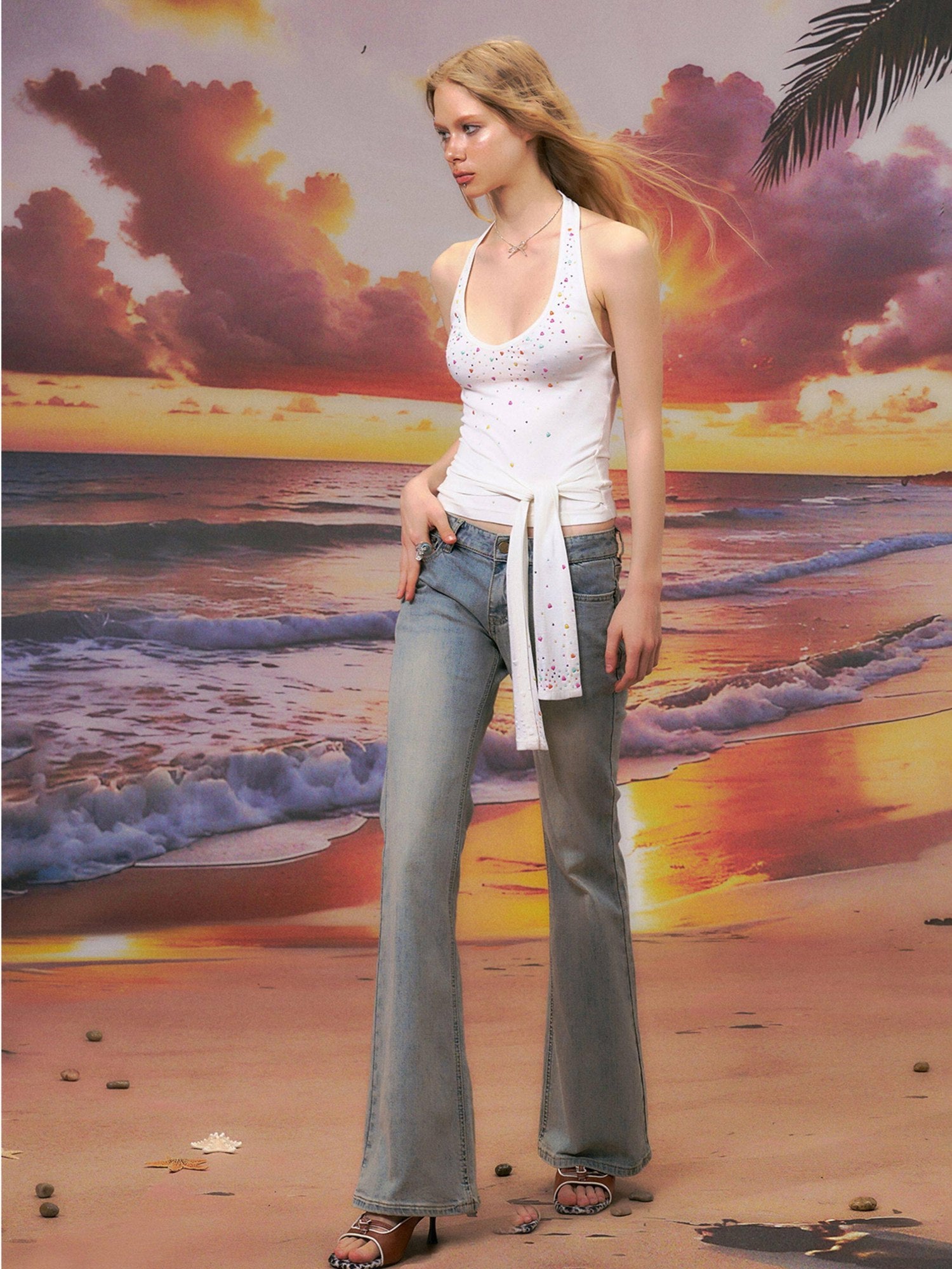 The NeverMore Sexy Backless Modal Cropped Halter Slim Fit Unlined Moonlight White Camisoles