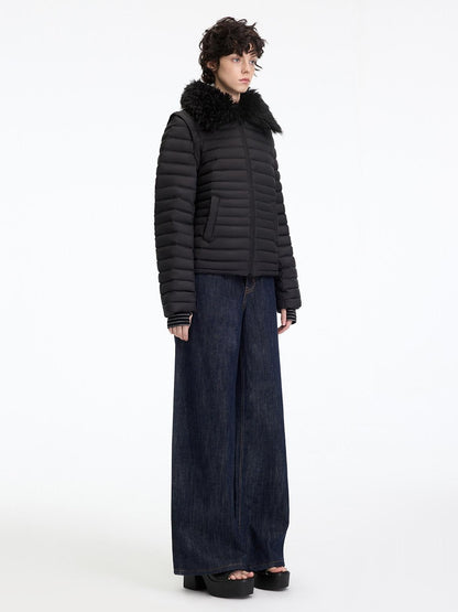 RUN TO THE FUTURE 90% White Duck Down Thick Slim Casual Turn Collar Ladies Down Jackets