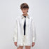 RUN TO THE FUTURE Cotton Long Sleeve Polo Button Minimalist Two Piece Women Antique White Shirts