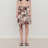 RUN TO THE FUTURE Breathable Lined Asymmetric A Line Casual Low Waist Cow Print Women Midi Skirts