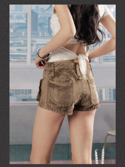ALL iN plan Casual Relaxed Natural Waist Khaki Lightweight Design For Women Cargo Pants