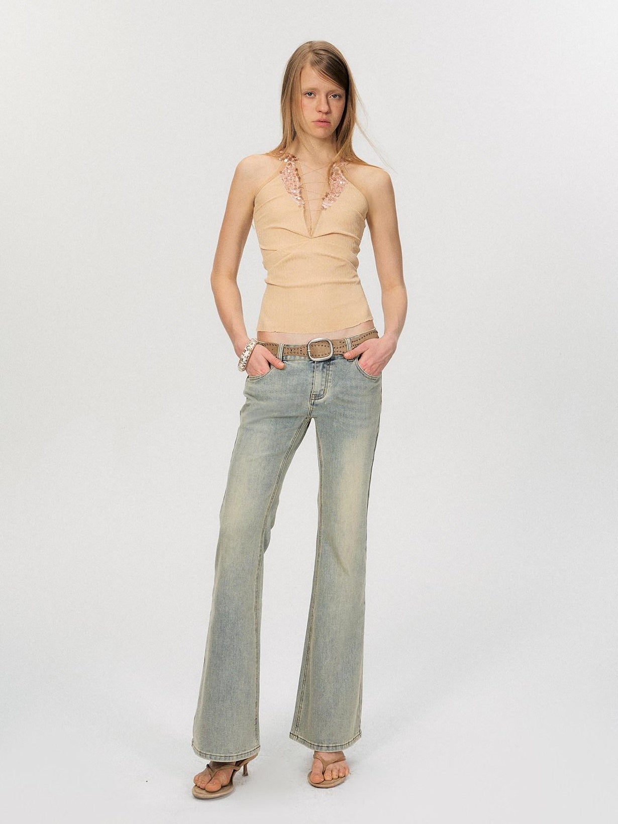 The NeverMore Lightweight Stretch No Padding Y Back Wide Strap Slim Cropped Women Camisoles