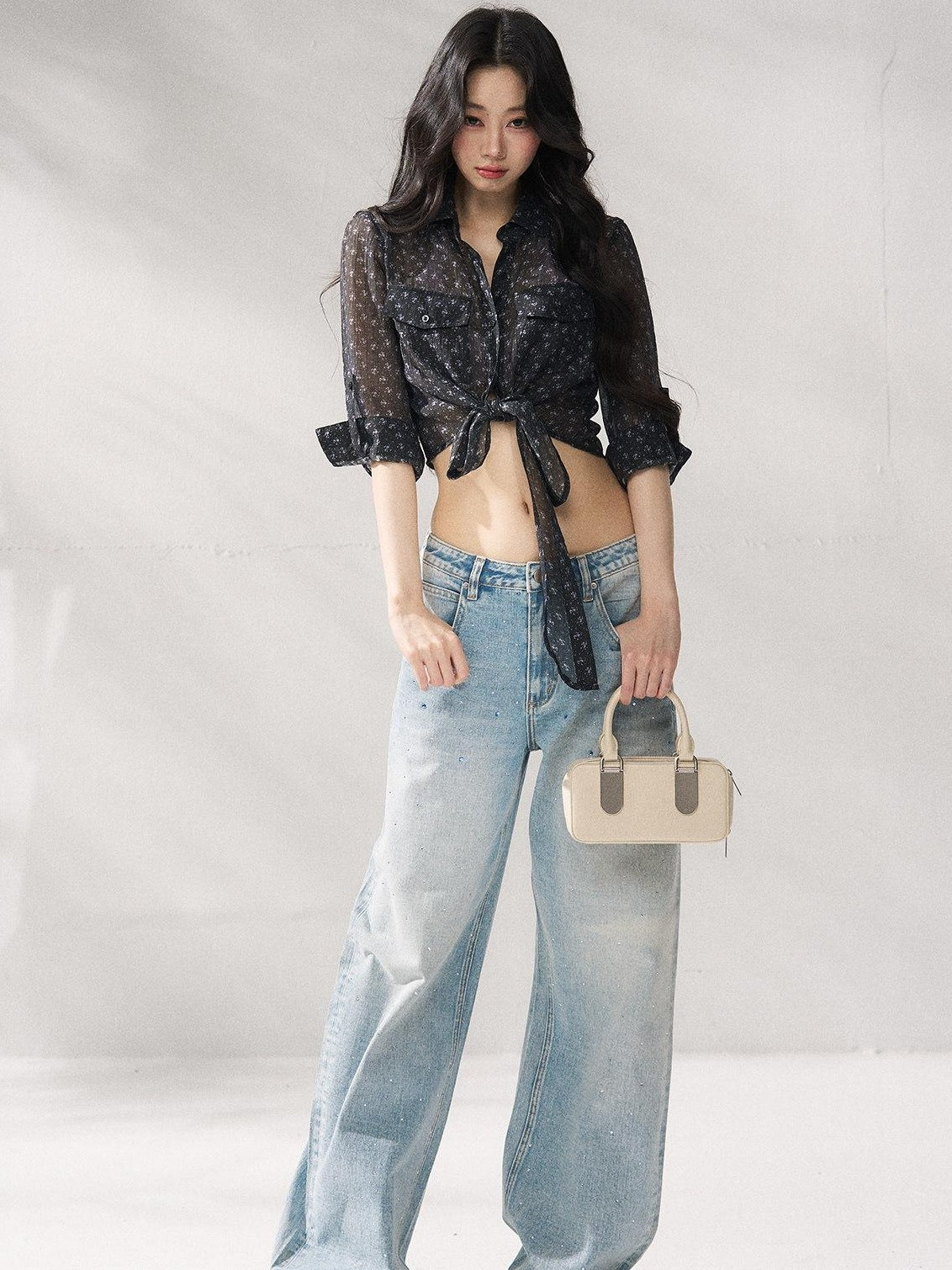 7Shiftin Structured Cotton Natural Waist Zipper Fly Women Blue Denim Straight Leg Jeans