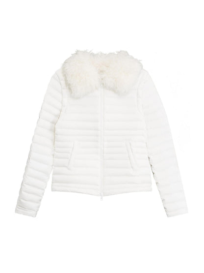 RUN TO THE FUTURE 90% White Duck Down Thick Slim Casual Turn Collar Ladies Down Jackets