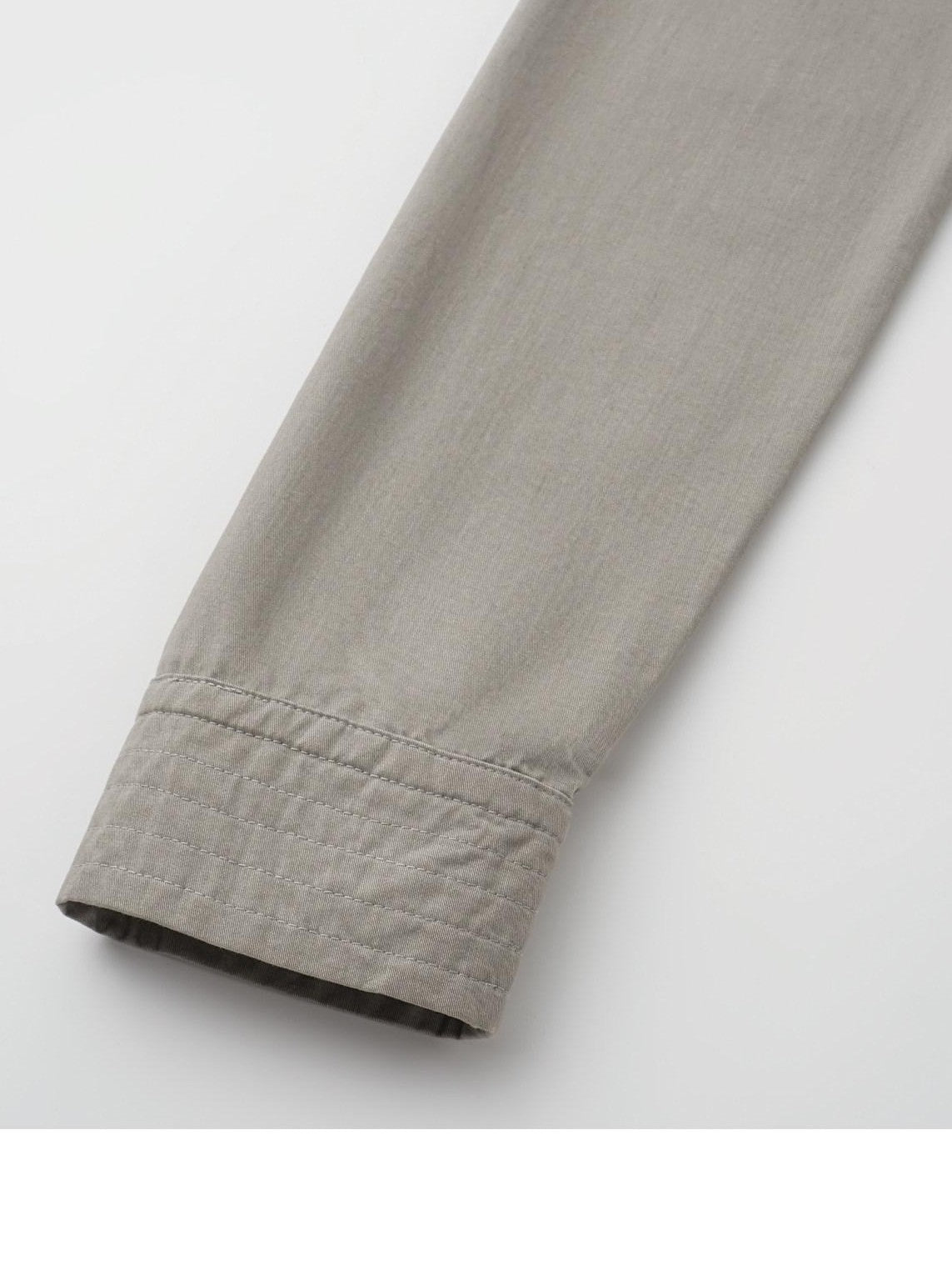 oinimi Star Gray Washed Napoleon Button Stand Collar Fitted Waist Women&