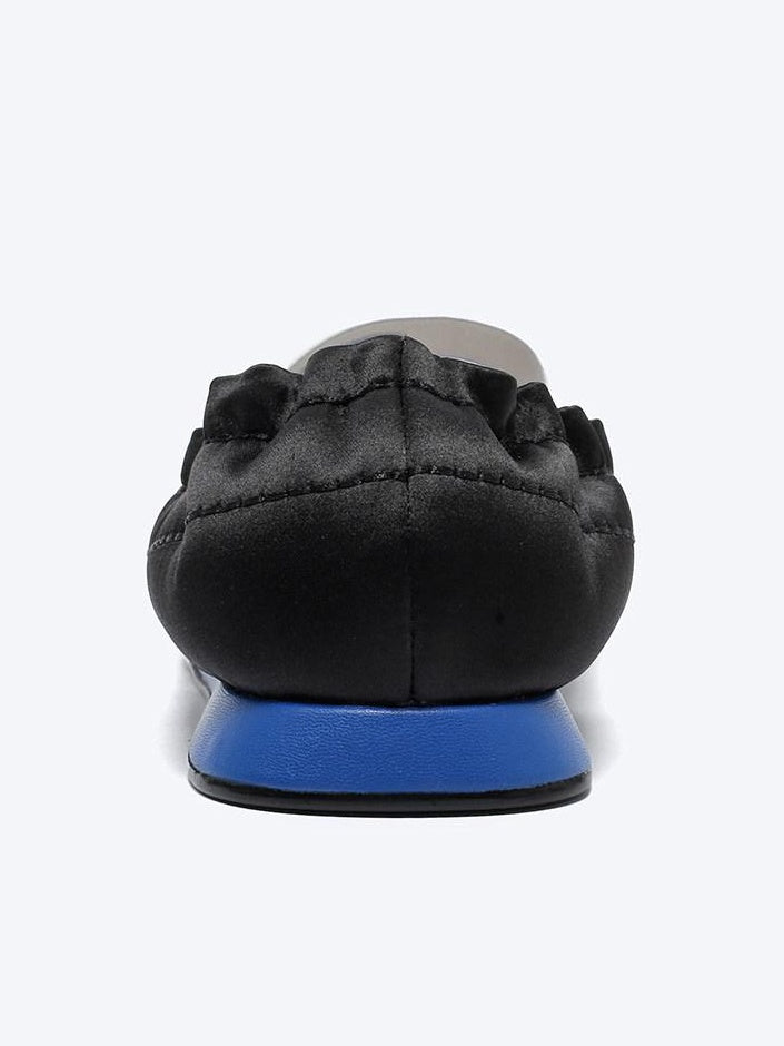 RUN TO THE FUTURE Cross Strap Casual Peep Toe Leather Lined Microfiber Upper Women Black Flats