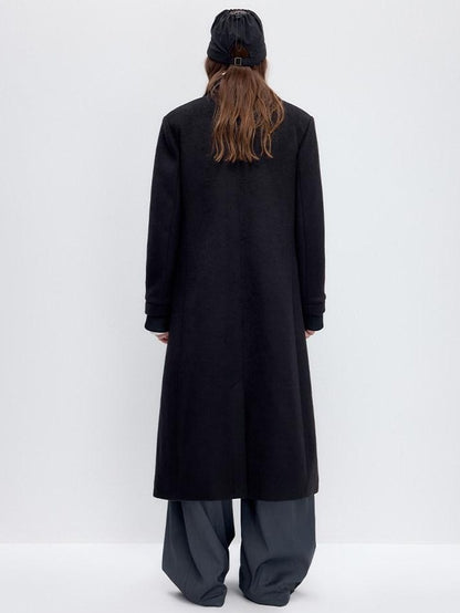RUN TO THE FUTURE Lambswool Blend Patchwork Relaxed Fit Vintage Commuter Double Breasted Overcoats