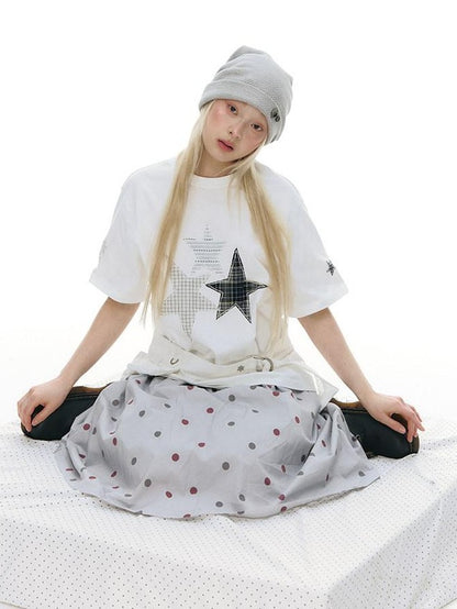 NAPSNAPS Star Applique Embroidered Women&