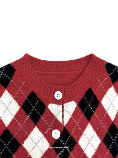 Northbutsouth Three Color Diamond Contrast Slim Fit Women&