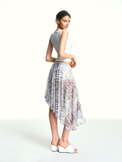kvkv White Asymmetric Square Neck Ruched Slim Women&