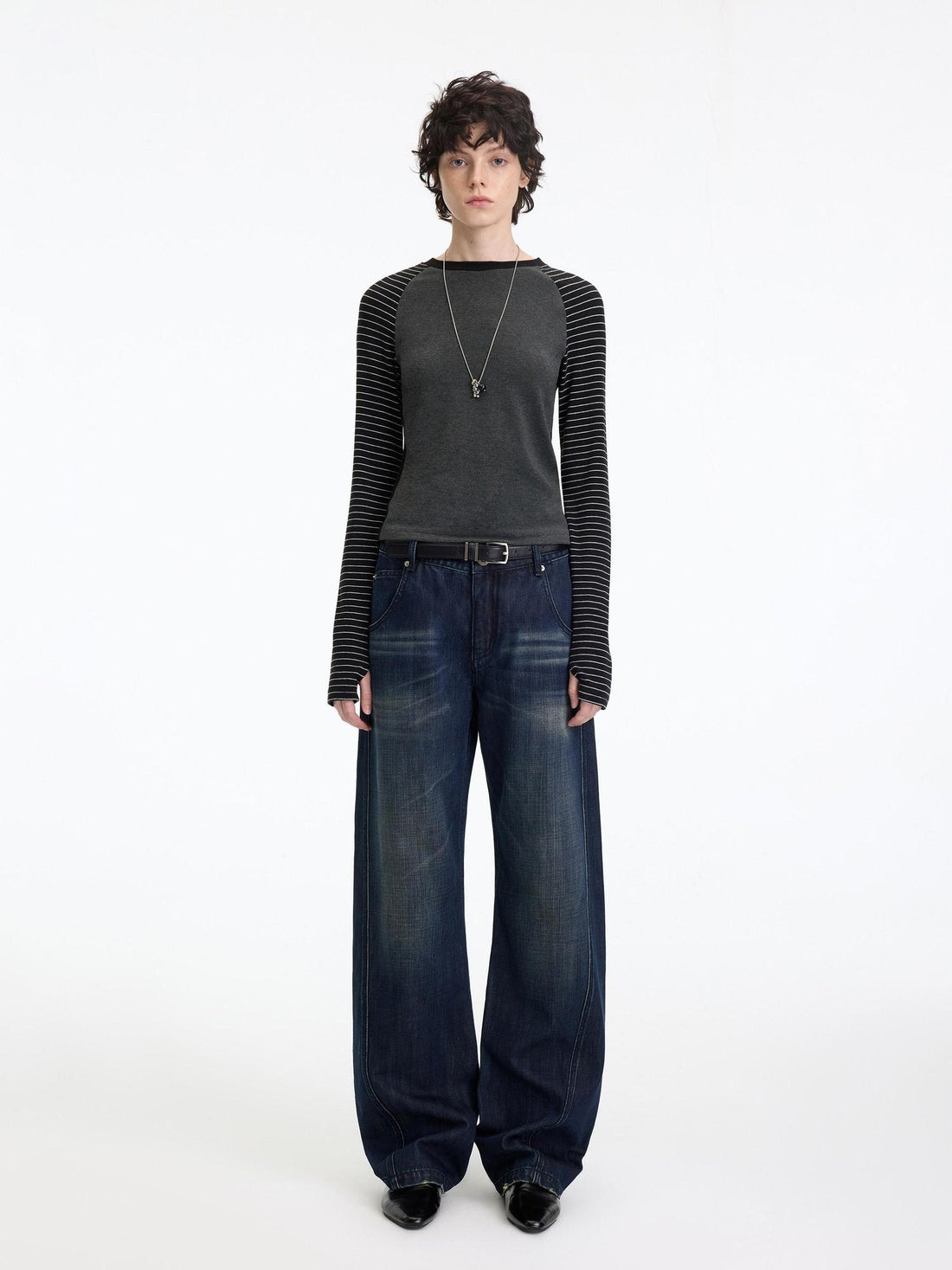 RUN TO THE FUTURE Vintage Washed High Cotton Relaxed Mid Low Waist Women Zip Fly Straight Jeans